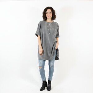 *Zara Pinstripe Grey and White Pinstripe Tunic